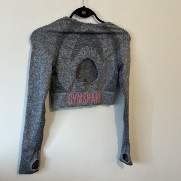Gymshark Women's Flex Long Sleeve Crop Top Charcoal Gray Size Small - Picture 5 of 5
